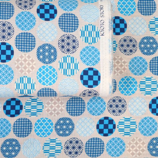 Circles with Traditional Patterns - Blue