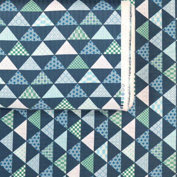 Triangles with Traditional Patterns - Blue