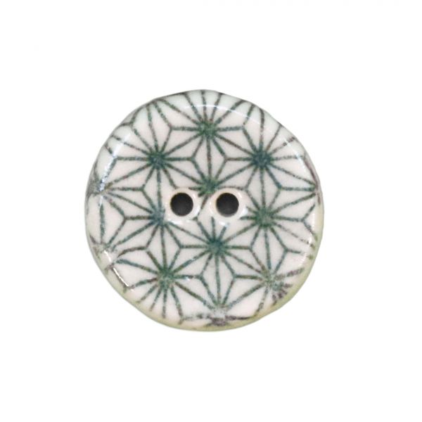 Keramik Knopf Asanoha Green - 18mm